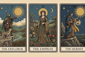 do custom tarot card design oracle, dark art, zodiac, vintage art nouveau line