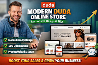 create a modern duda online store with responsive design and SEO