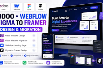 design migrate odoo website design webflow landing page figma to framer design