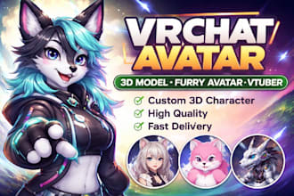 create high quality 3d model vrchat avatar in unity