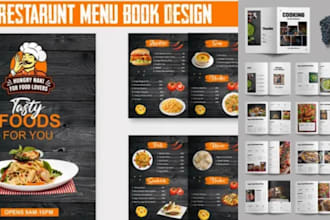 design cookbook recipe book, pricelist, restaurant menu design, kdp formatting