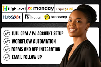 setup ai gent on gohighlevel monday crm hubspot crm notion basecamp espo crm
