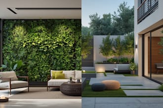 create modern indoor outdoor landscape plan with pe stamping