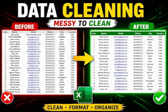 clean and organize excel or CSV data accurately