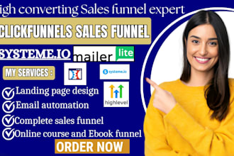 sales funnel in clickfunnels systeme io gohighlevel samcart kajabi mailerlite