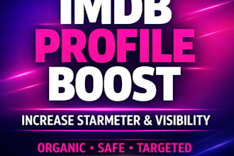 optimize and promote your imdb profile and starmeter rank for better visibility