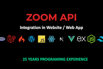 integrate zoom API to PHP laravel codeigniter webapp website