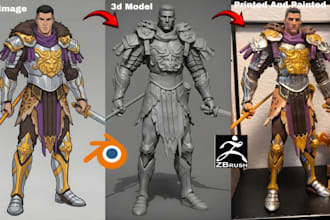 convert 2d image to 3d model 3d miniature action figure toy stl for 3d printing