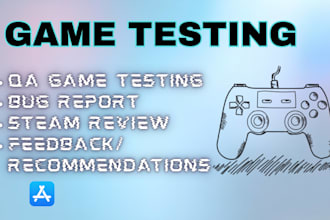 test new game testing test video game beta tester qa user testing, steam review