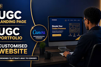 design canva ugc website,  landing page, canva ugc portfolio