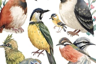 draw watercolor illustrations of animals, birds, and nature