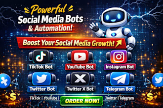 do social media bot , tiktok bot, twitter bot, instagram bot, youtube bot, x bot
