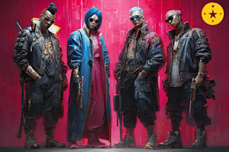 design fantasy and cyberpunk character