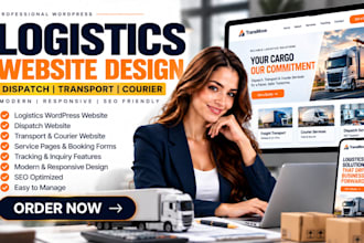 design logistics wordpress website dispatch website transport courier website