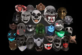 3d print and paint, ship your 3d mask 3d helmet cosplay armor halloween stl mask