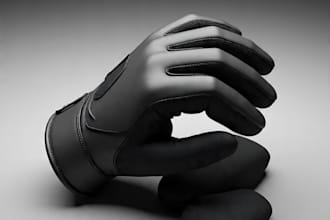 render 3d glove design, 3d industrial sport, glove model, medical glove render
