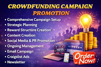 do crowdfunding campaign promotion for kickstarter indiegogo gofundme marketing