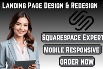 design and redesign squarespace website landing page