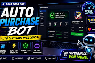 do autopurchase bot, auto checkout bot, pokemon bot, lazada bot, auto buying bot