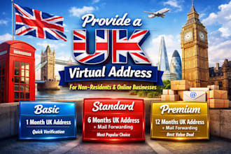 provide a UK virtual address  for non residents and online businesses