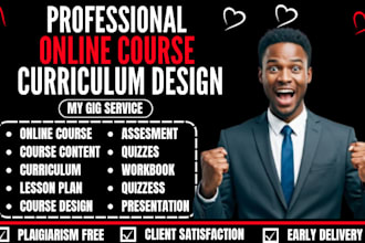create online course content, lesson plan, course curiculum on thinkific