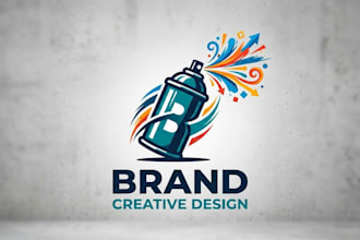 design a creative and edgy spray can logo for your brand