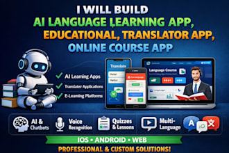 build ai language learning app, educational, translator app, online course app