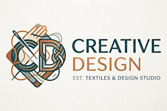 design a professional and creative textile logo for your brand