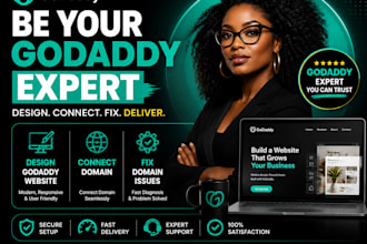 be your godaddy expert to design godaddy website, connect or fix domain issues