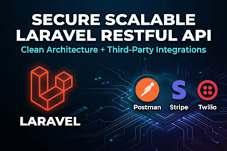 develop secure scalable laravel restful API with integrations