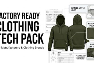 create factory ready clothing tech pack for manufacturers