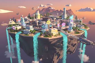 create magical voxel art model vr environment for metaverse vrchat 3d game asset