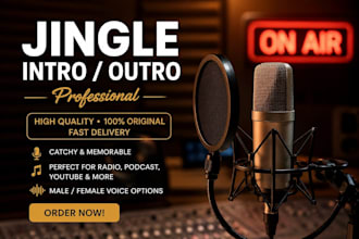 create custom jingle, radio commercial, rap jingle and podcast intro outro music