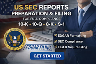 prepare and file US sec 10k 10q 8k for full compliance