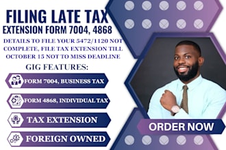 file tax extension, form 7004,4868 for llc, business and us tax filing