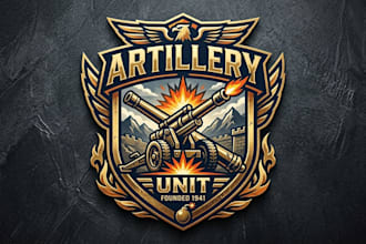design a bold and powerful artillery logo