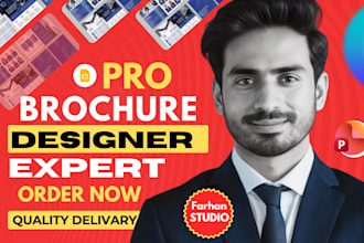 design bifold, trifold brochure, catalog or marketing materials