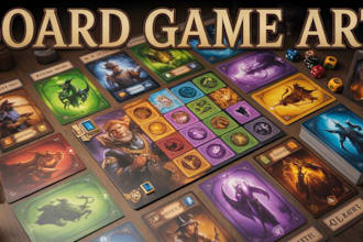 draw board game illustrations, game art, icons and custom assets