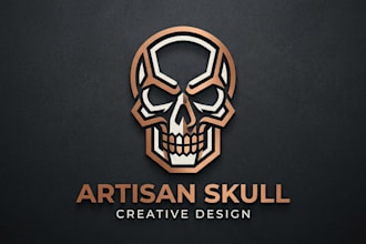 design a bold and edgy skull logo for your brand