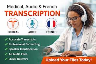 do medical transcription and audio transcription francais