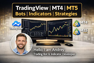 develop pine script indicators, mt4 mt5 expert advisors and bots
