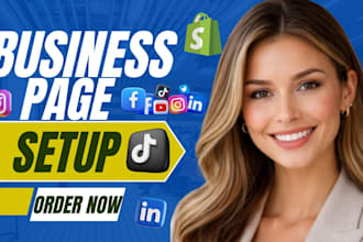 setup facebook business page, instagram, linkedin and all social media accounts