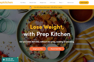 design meal prep shopify store food delivery, catering store meal prep website