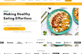 design meal prep shopify store food delivery, catering store meal prep website
