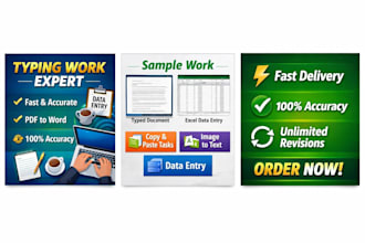 do fast and accurate typing work, copy paste and data entry