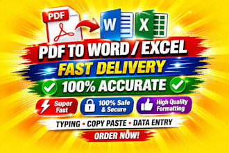 convert PDF to word or exel accurately and fast