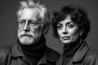 draw a hedcut wsj portrait style from photo