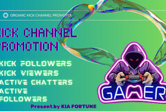 do organic kick channel promotion for kick live viewers and active chatters
