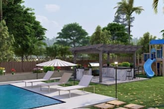 do landscape design, garden design, backyard rendering, swimming pool, site plan