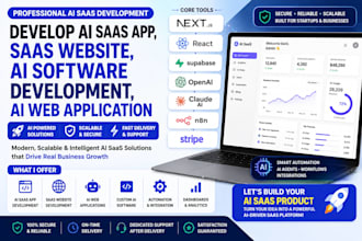 develop ai saas app, saas website, ai software development, ai web application